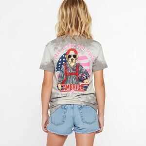 Simply Southern Womens Top Dog Tie-Dye Short Sleeve
